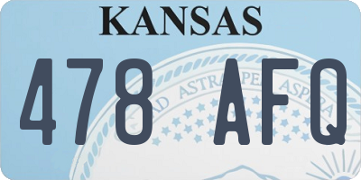 KS license plate 478AFQ
