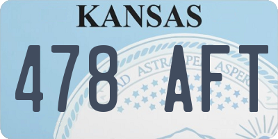 KS license plate 478AFT