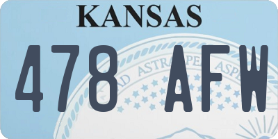 KS license plate 478AFW