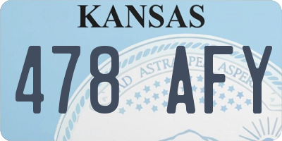 KS license plate 478AFY