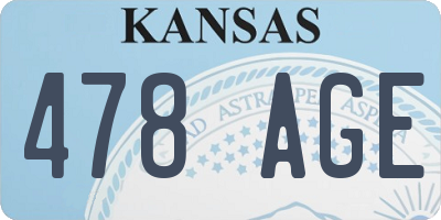 KS license plate 478AGE