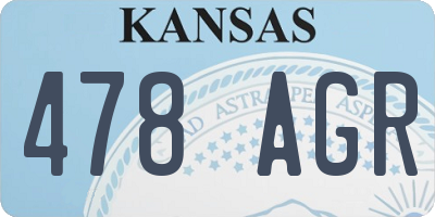 KS license plate 478AGR