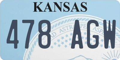 KS license plate 478AGW