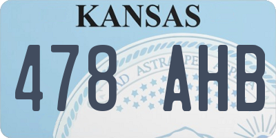 KS license plate 478AHB
