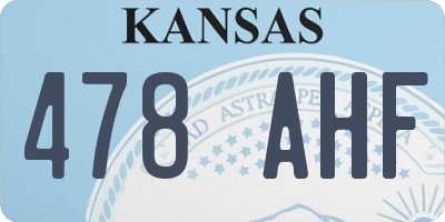 KS license plate 478AHF