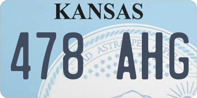 KS license plate 478AHG