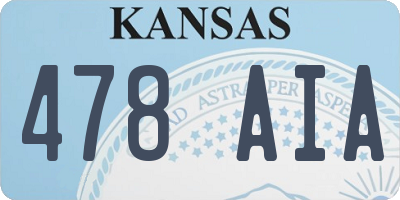 KS license plate 478AIA