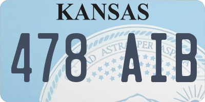KS license plate 478AIB
