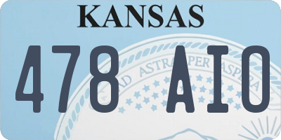 KS license plate 478AIO