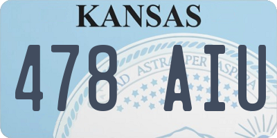 KS license plate 478AIU