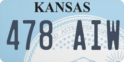 KS license plate 478AIW