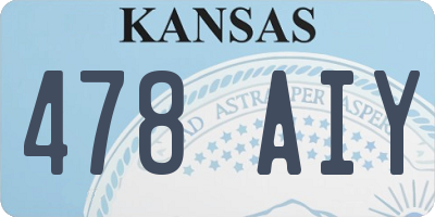 KS license plate 478AIY