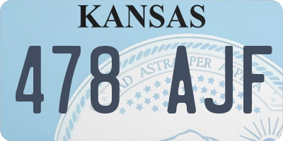 KS license plate 478AJF