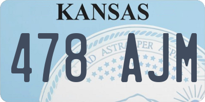 KS license plate 478AJM