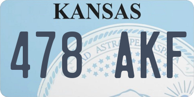KS license plate 478AKF