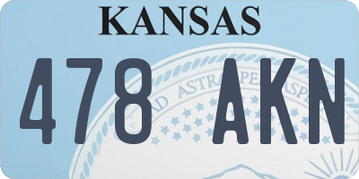 KS license plate 478AKN