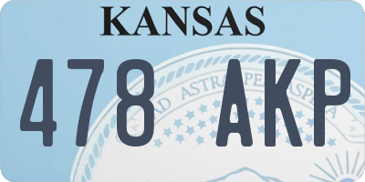 KS license plate 478AKP