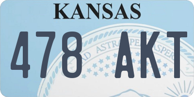 KS license plate 478AKT