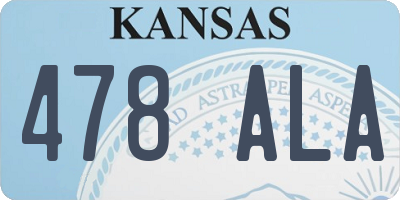 KS license plate 478ALA