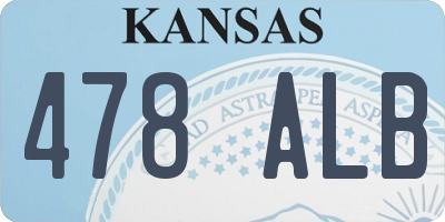 KS license plate 478ALB