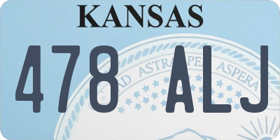 KS license plate 478ALJ