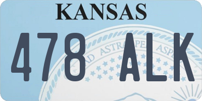 KS license plate 478ALK
