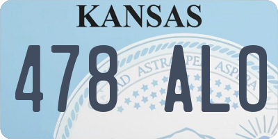 KS license plate 478ALO