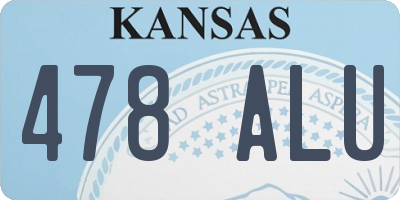 KS license plate 478ALU