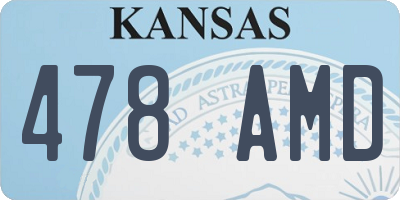 KS license plate 478AMD