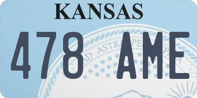 KS license plate 478AME