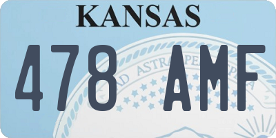 KS license plate 478AMF
