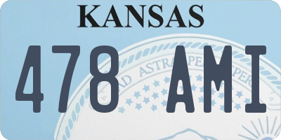 KS license plate 478AMI
