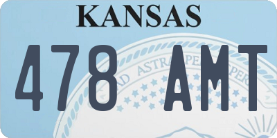 KS license plate 478AMT