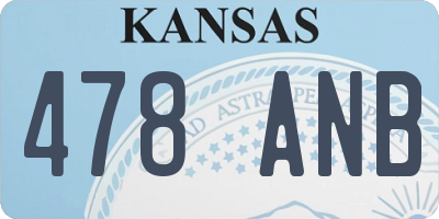 KS license plate 478ANB