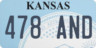 KS license plate 478AND