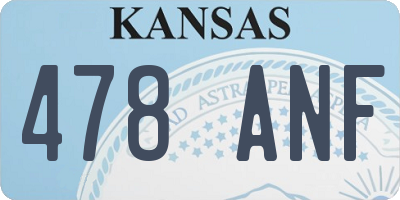 KS license plate 478ANF