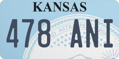 KS license plate 478ANI