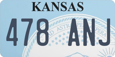 KS license plate 478ANJ