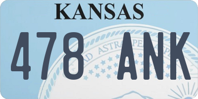 KS license plate 478ANK