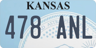 KS license plate 478ANL
