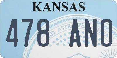 KS license plate 478ANO