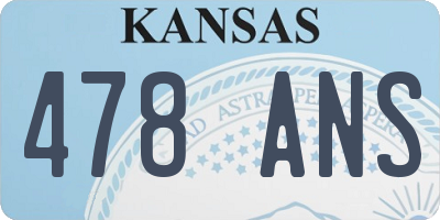 KS license plate 478ANS