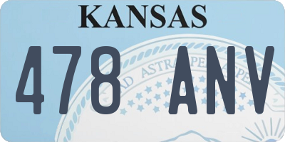 KS license plate 478ANV