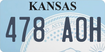 KS license plate 478AOH