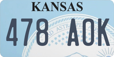KS license plate 478AOK