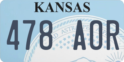 KS license plate 478AOR