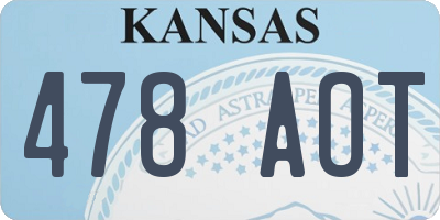 KS license plate 478AOT