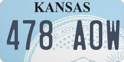 KS license plate 478AOW