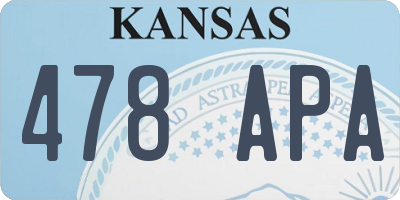 KS license plate 478APA