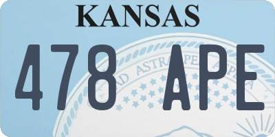 KS license plate 478APE
